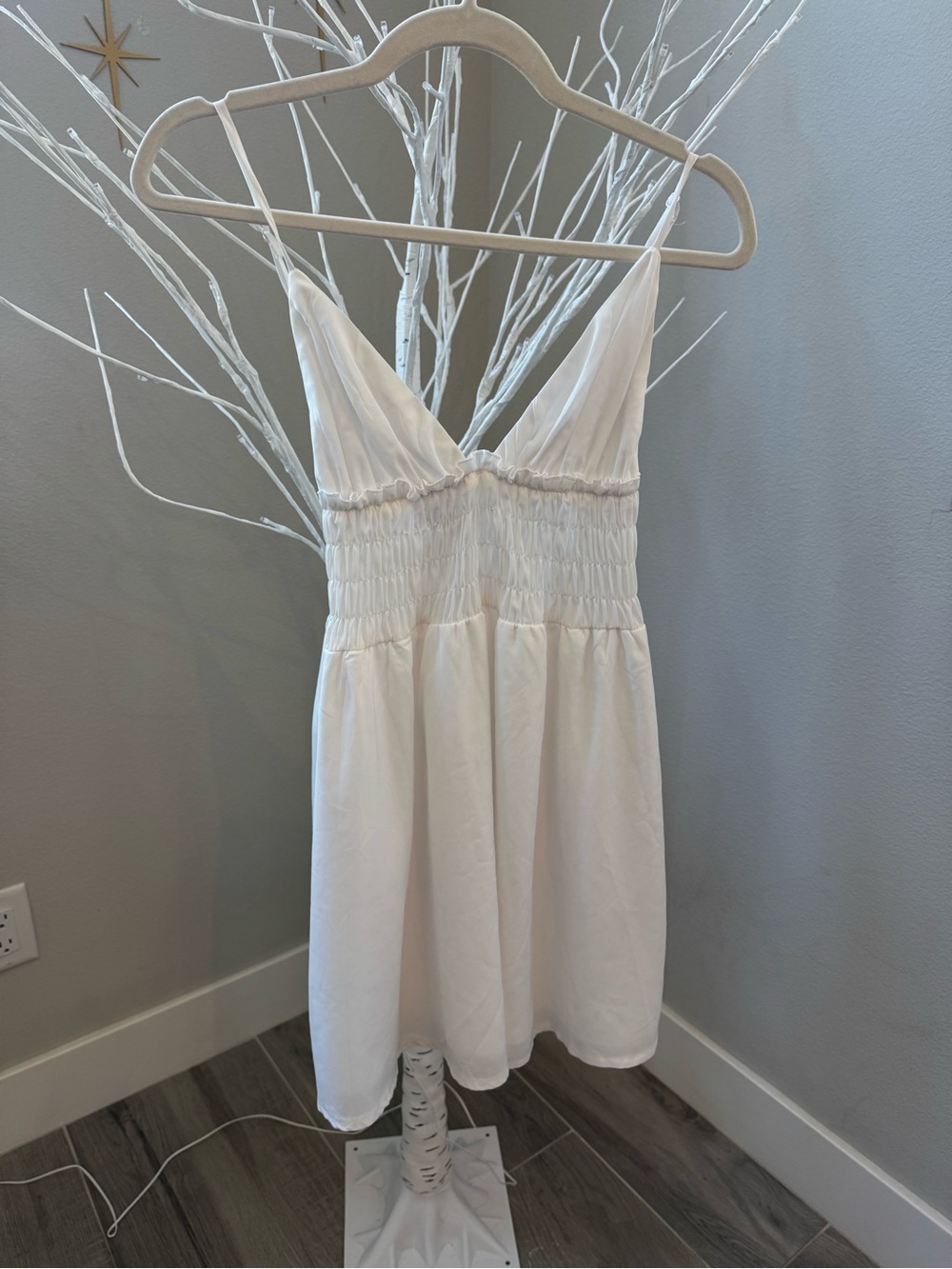 Princess Polly White Smockwaisted mini dress
